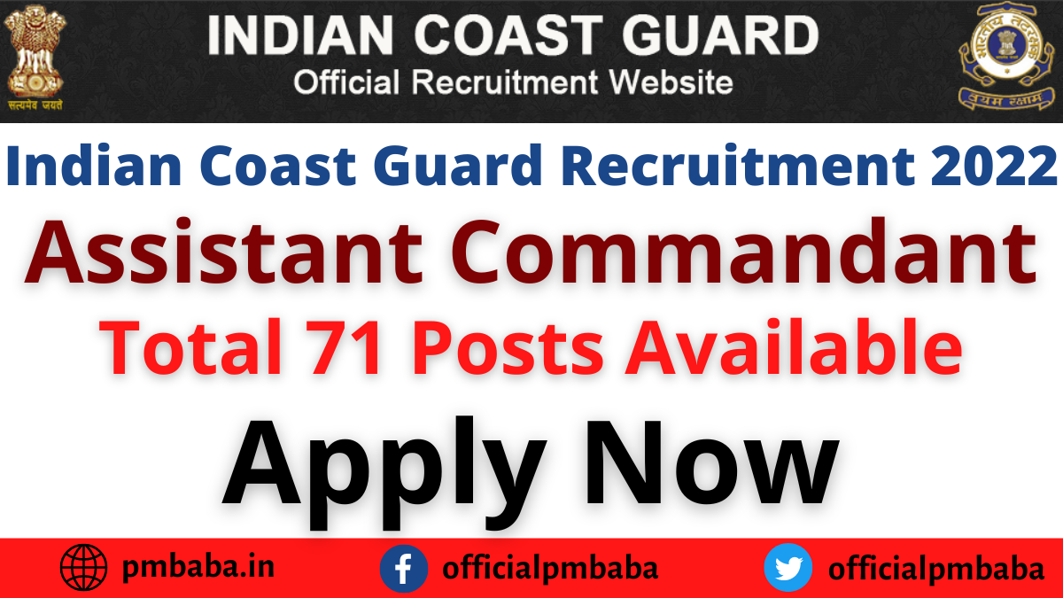 Indian Coast Guard Recruitment 2022 For ac