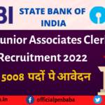 SBI Recruitment 2022 For Junior Associates Clerk