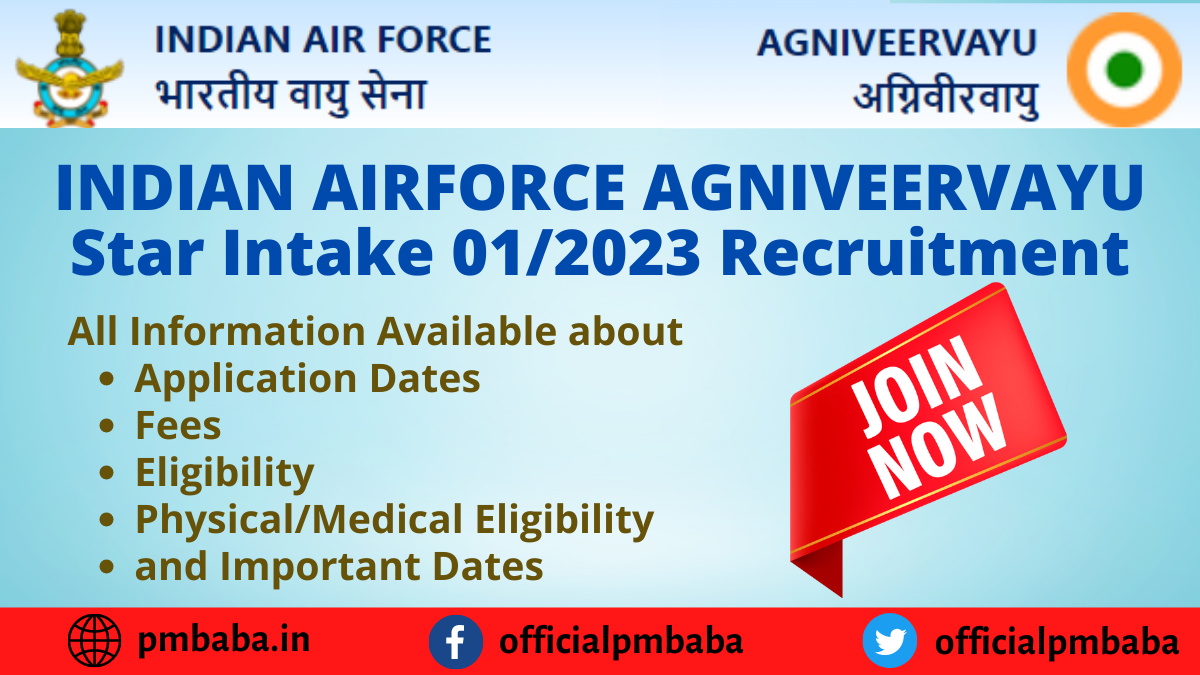 Agniveer Airforce Agniveervayu Star Intake 01-2023 Recruitment