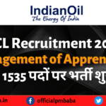 IOCL Recruitment 2022 For Engagement of Apprentices