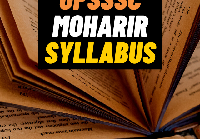 UPSSSC Moharir Syllabus Complete Details